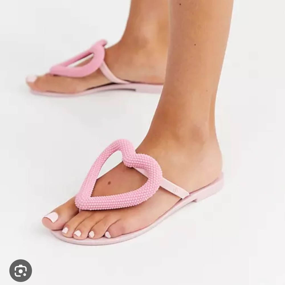 Pink Melissa Heart Flip Flops